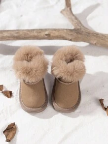 幼儿男孩和女孩冬季雪地靴，保暖 - 卡其色 - 查看 3