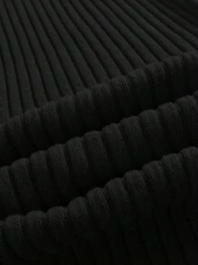 SHEIN Essnce Váy len co giãn ấm áp thoải mái thường ngày cổ giả cỡ lớn cho mùa đông - màu đen - Xem 5