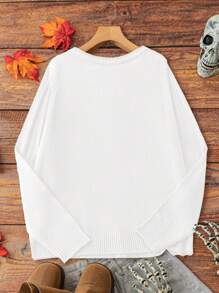 大码蜘蛛印花前扣针织开衫，休闲日常穿着，秋冬季