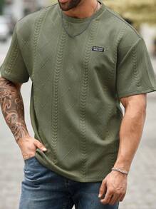 Manfinity CasualCool 大码男士纯色圆领短袖休闲 T 恤