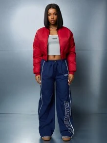 SUMWON WOMEN 侧条纹直筒慢跑运动裤