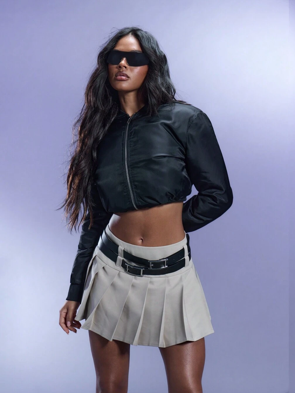 MISSGUIDED Stylish Cropped Lightweight Windbreaker Bomber Women