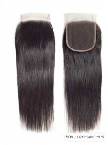 5x5 透明蕾丝闭合 仅限直发闭合 隐形蕾丝 12A 巴西真人发前部闭合 100% 真人发丝 预拔 自然黑色 - SNatural - 查看 2