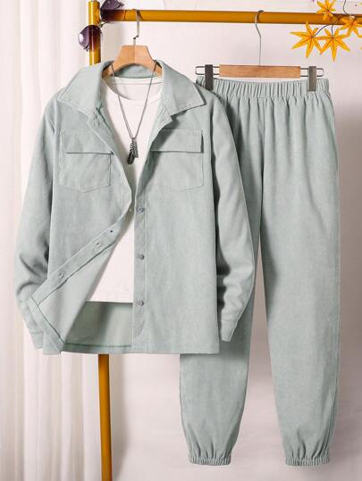 Casual Plaid Comfortable Long Sleeve Hoodie And Pants 2 Pieces Set For Teen Boys