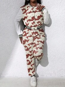 Zolique 极简主义数码印花夹克和裤子两件套 - 彩色 - 查看 6