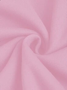 SHEIN Unity 休闲纯色抓绒连帽短款卫衣，秋冬季长袖上衣，毕业季、教师节、返校季套头衫 - 粉色 - 查看 3