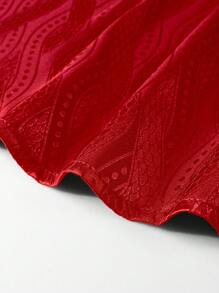 Manfinity AFTRDRK 男士全印花长袖衬衫，适合派对、春秋、秋季 - 紅色 - 查看 4