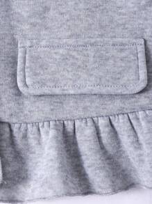 Tween Girl Ruffled Trim Academy Style Jacket And Mini Skirt Set, Formal Occasion, Autumn/Winter