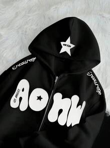 INAWLY 大码女式休闲刺绣花卉运动衫，适合工作、秋冬季 - 黑色 - 查看 1