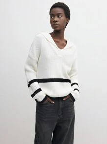 BizChic Sudadera con capucha blanca, moda para mujer, ropa de oficina, jersey para primavera y verano - Blanco y Negro - Ver 10