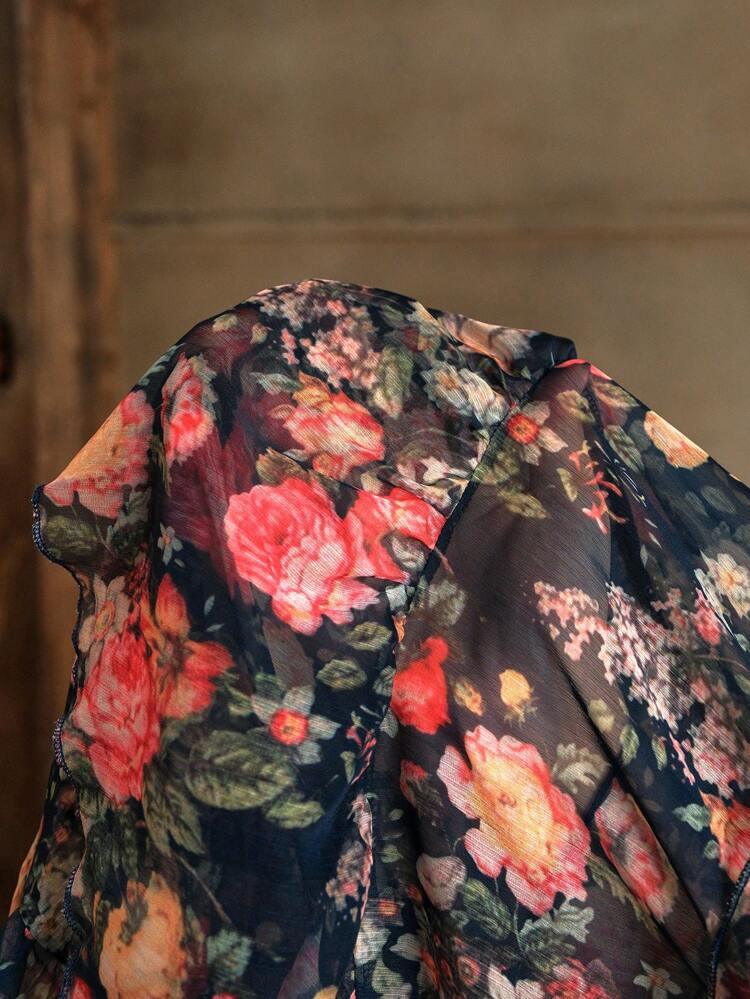 Robe mi-longue élégante à imprimé floral d'été pour femmes, tenue maxi pour femmes