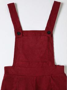 2 Pieces Set For Tween Girl, Casual Red Party Overall Jumpsuit And T-Shirt, Stylish And Versatile, Suitable For Fall And Spring Winter