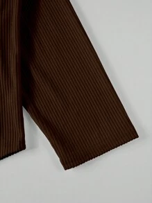 Claim Dot Men Solid Hooded Drop Shoulder Sweatshirt & Pants - Chocolate Brown - View 4