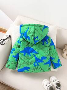 Baby Boy/Baby Girl Winter Thickened Cold-Proof Fashionable Cute Long Sleeve Hooded Jacket, Suitable For Travel And Holiday - Blue - View 2
