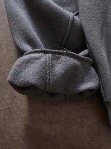 Manfinity VCAY sweat-shirt à capuche ample et décontracté doublé de thermique pour hommes, automne/hiver