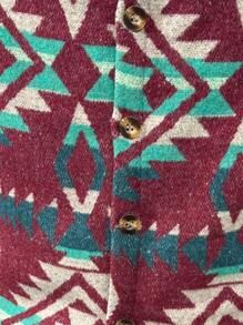 Manfinity LEGND 1pc Men's Furry Lapel Geometric Pattern Jacket - Multicolor - View 6