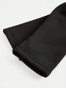 Tjocka termofodrade leggings för tween tjejer, grundläggande termiska varma leggings, höst/vinter - Svart - Visa 4