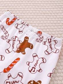 Bộ đồ ngủ dài tay in chữ bánh gừng vui nhộn cho bé trai tuổi mới lớn và quần bó sát - Nhiều màu - Xem 5