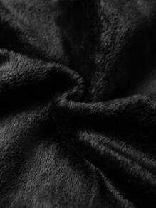 Manfinity Homme 男士纯色连帽领拉链口袋加厚外套，冬季外套，保暖外出黑色休闲外套，适合朋友、丈夫、男朋友的礼物 - 黑色 - 查看 3