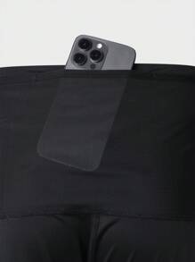 Manfinity Sport Corelite Boyfriend Style Men's Minimalist Breathable Letter Print Elastic Tight Fit Sports Leggings