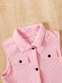 SHEIN 2 件女童背心夹克（带包和长衬衫套装）