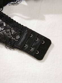 DesireSculpt 1pc Contrast Lace Sexy Push-Up Romantic Underwire Bra Set, For Small Bust Lingerie - Multicolor - View 5