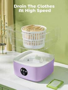 JMMO Foldable Washing Machine,Portable Bucket-Type Fully Automatic Washing And Drying Machine With 3 Modes Deep Cleaning Of Underwear,Baby Clothes And Other Small Clothes.Suitable For Apartments Dormitories Hotel 6L - EU Plug - Purple - View 4