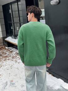 Manfinity Hypemode 男士纯色圆领落肩长袖毛衣，秋季