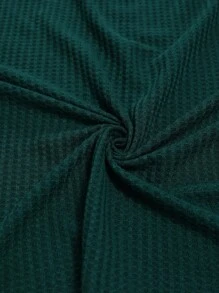 SHEIN LUNE Women's Casual Home T-Shirt With Ruffle LED Lantern Sleeves Green Round Neck For Winter New Year Christmas Women's Clothing - Green - View 12