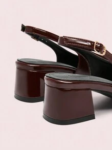 CUCCOO DOLLMOD Damen Mode Kaffeebraune Rückentrageriemen Classic Ballerinas mit niedrigem Absatz, ideal für Neujahr, Valentinstag'