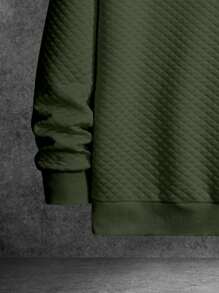 Manfinity Homme Sudadera casual de manga larga de cuello redondo de unicolor para hombres