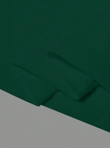 Manfinity Homme Men's Solid Color Long Sleeve Casual Commuter Polo Shirt, Autumn - Dark Green - View 6