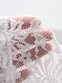 DAZY Women's New Arrival Spring/Summer/Autumn Stand Collar Fitted Sheer Lace Blouse (Does Not Include Bra) Going Out Tops Long Sleeve Women Tops - White - View 8