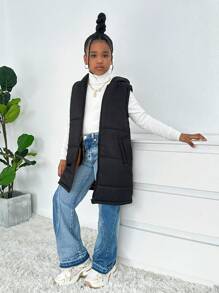 Palton midi fără mâneci pentru fete Tween, toamnă/iarnă