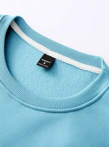 GENIUS ODE Herren Rundhals Langarm Handflächendruck Minimalistischer Sweatshirt, Lässiger Alltags-Tragekomfort, für den Herbst