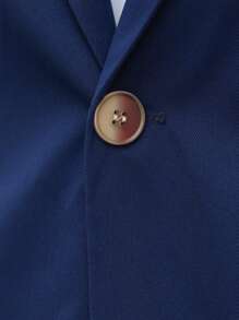 Manfinity Mode Men's Colorblock Long Sleeve Business/Office Suit Jacket - Navy Blue - View 5