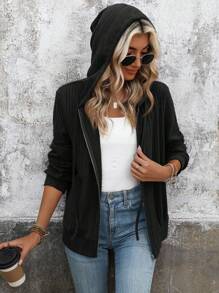 SHEIN LUNE 女士不对称蓬松连帽套头衫，秋冬款