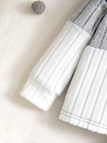 2pcs Baby Boy Casual Ribbed Patchwork Letter Print T-Shirt And Jogger Pants Set, Spring/Autumn - Multicolor - View 4