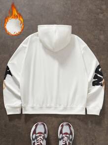 Manfinity VCAY Men's Digital Eye Print Knitted Long Sleeve Hoodie, For Fall Winter - White - View 2