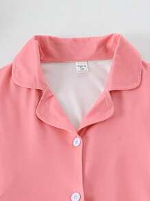 Bộ 2 chiếc áo len cardigan dài tay phong cách tối giản màu trơn cho bé gái tuổi teen và quần dài thường ngày mặc ở nhà - Hồng - Xem 5