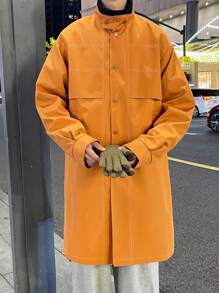 Claim Dot Manteau décontracté ample à manches longues, col châle, coupe ample, couleur unie, pour l'automne