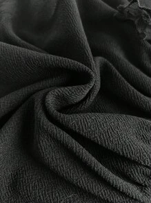 SHEIN 1 件装女婴公主宫廷风格心形网纱长袖立领连衣裙，优雅适合圣诞节、生日 - 黑色 - 查看 7