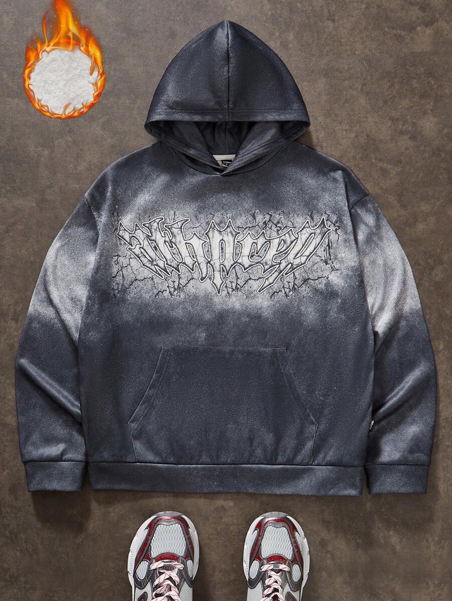 Manfinity VCAY Sudadera con capucha de manga larga con estampado digital grande para hombre