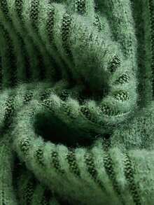 2 件套女孩纯色高领长袖上衣和蝴蝶装饰短裙休闲装 - 綠色 - 查看 5