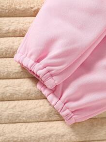4pcs/Set Baby Girls Printed Sweatshirt Top And Pants Outfit
