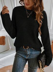 EMERY ROSE Newly Upgraded Premium Thick & Warm Women's Grey Crew Neck Sweater,Long Sleeve Tops Knit Pullover Fall Winter Outfit