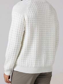 Manfinity Homme Men's Solid Color Loose Fit Crew Neck Long Sleeve Casual Knit Sweater For Autumn And Winter - Grey - View 2