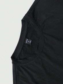 ROMWE MEN Street Life 男士休闲宽松骷髅与字母印花短袖T恤，夏季，万圣节 - 黑色 - 查看 5