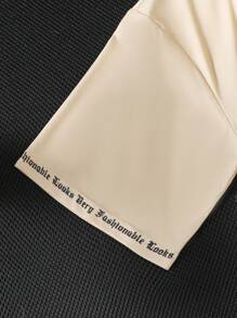 SHEIN Explorewe Street Fashion Teenager Boys Crew Neck Letter Graphic Pullover Knitted T-Shirt - Apricot - View 5