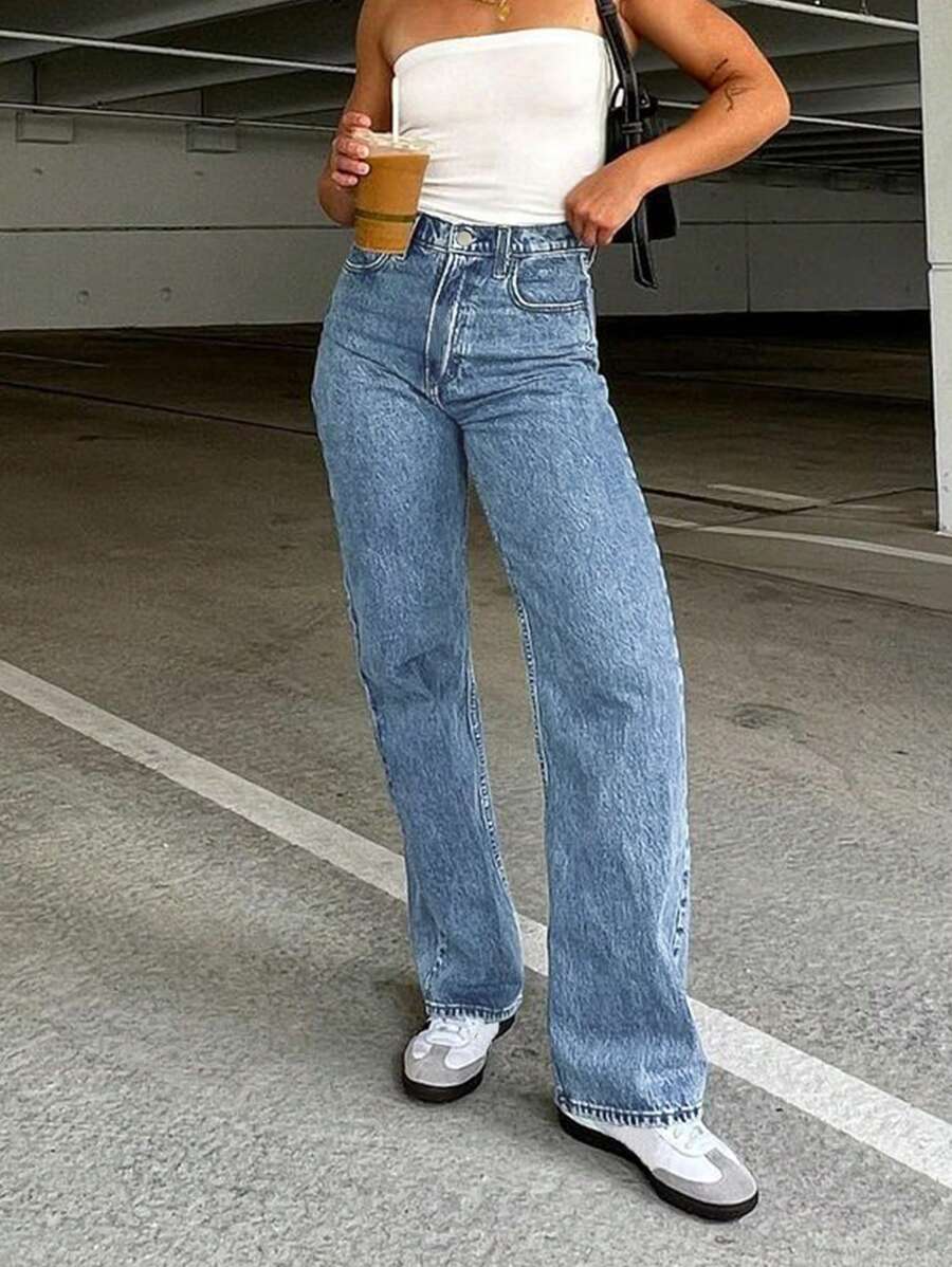 Versatile Simple All-Match Straight Leg Jeans That Flatter Your Figure